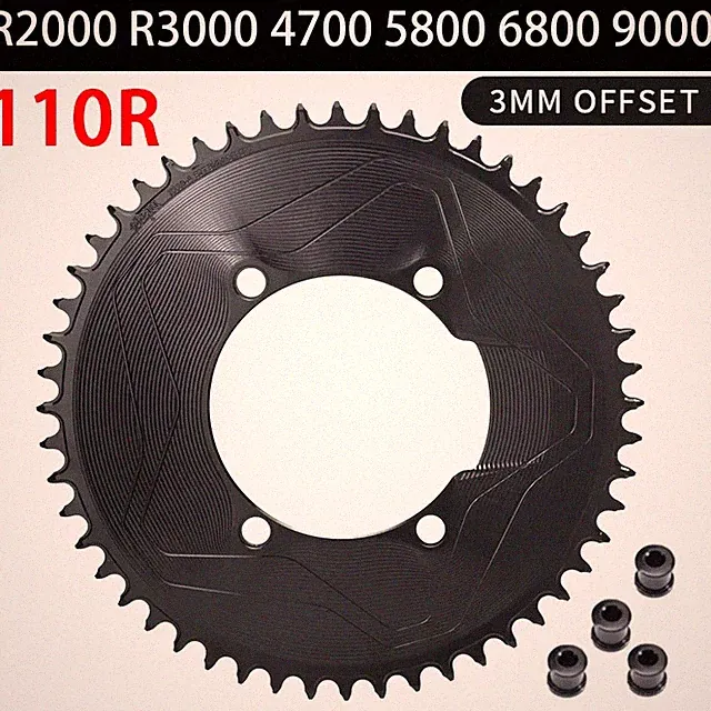 110 BCD PASS QUEST 4 Bolt Bike Chainring 3mm Offset Chainring for Shimano R2000