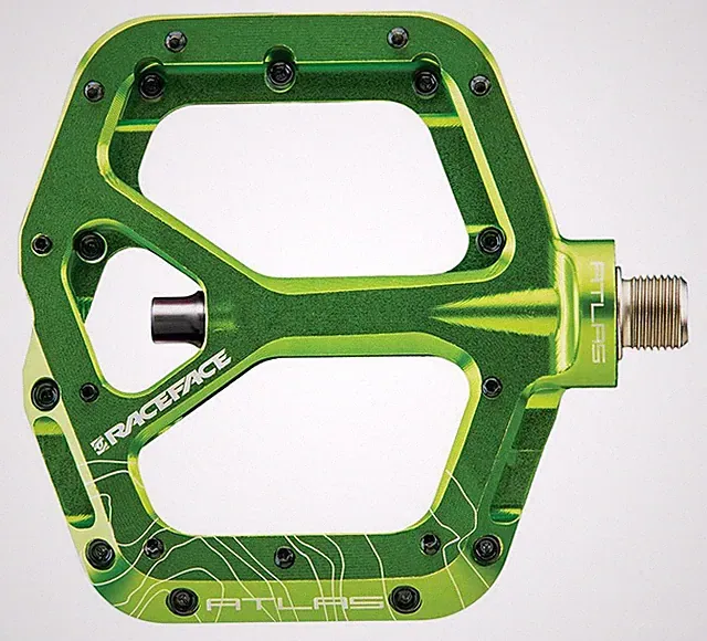 Race Face, Atlas, Platform Pedals, Green, Pair