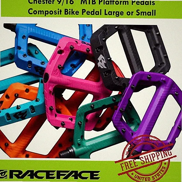 Race Face Chester 9/16" MTB Platform Pedals Composit Bike Pedal Large or Small