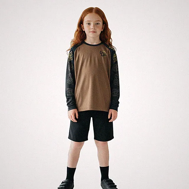 Race Face Kid's Sendy Long Sleeve Cycling Jersey Pine Green Medium