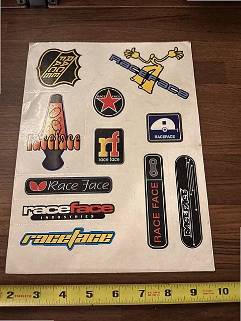 Race Face MTB Vintage Sticker Sheet